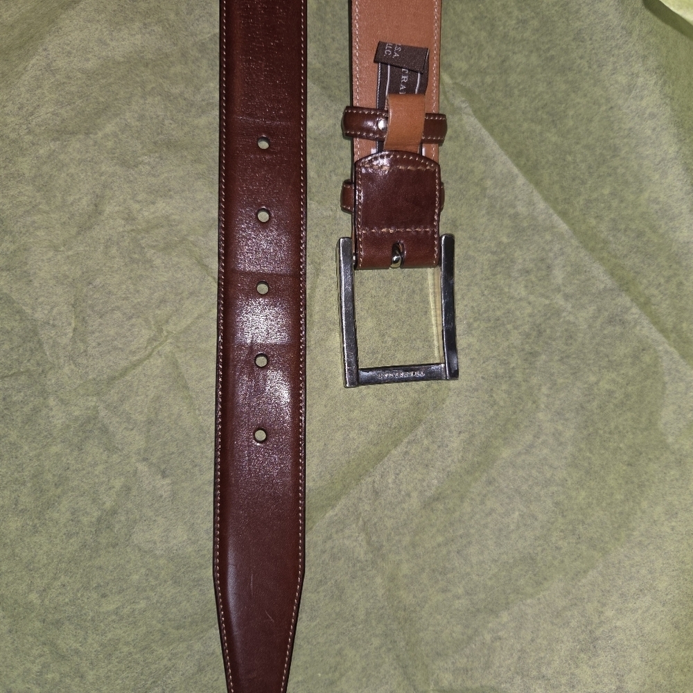 TRAFALGAR CORTINA EASTON Men's Brown Leather Belt - Picture 4 of 9